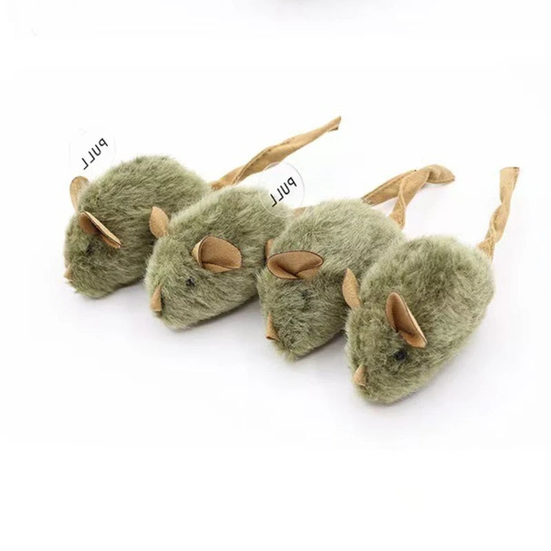 Cat Chew Plush Toy Squeaky Simulated Mouse Chew-resistant Teasing Kitten Toy Interactive Chasing Cute Teeth Grinding Cat Toy