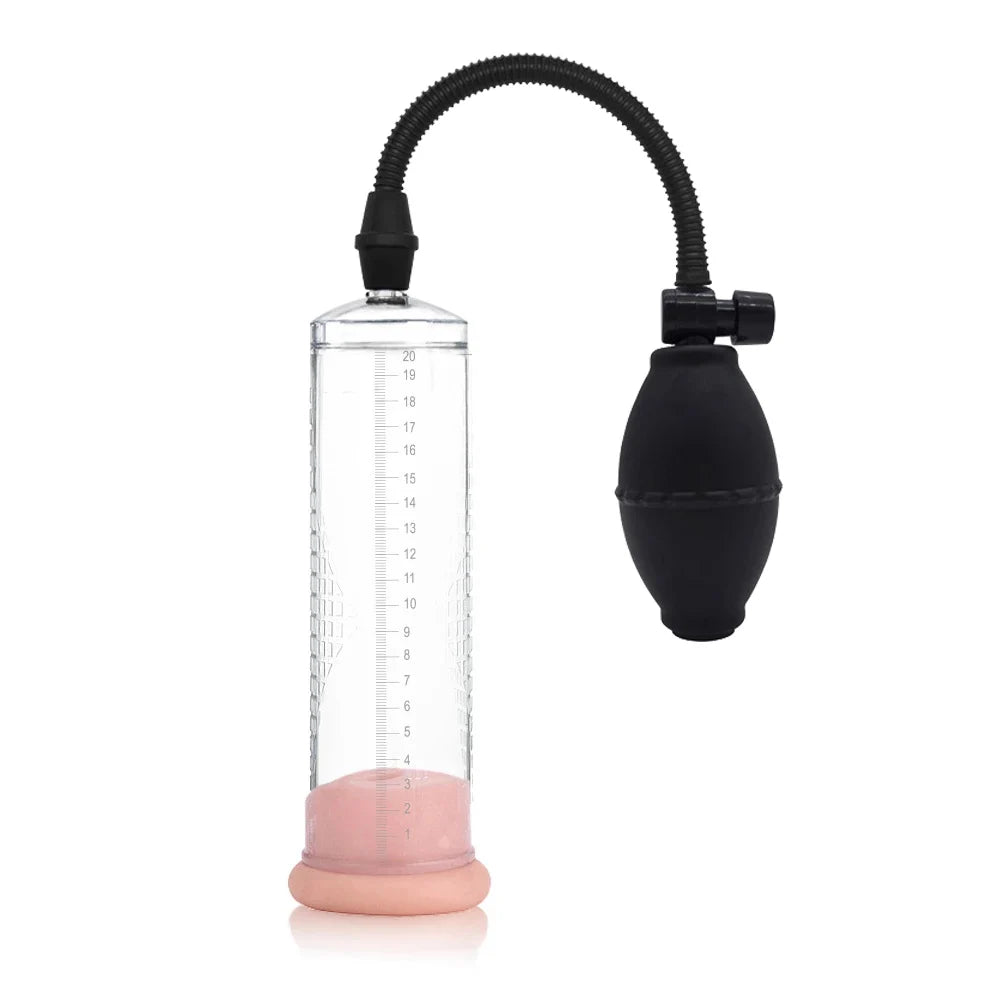 Effective Penis Pump for Men Enlargement Vacuum Dick Extender with Pressure Gauge Realistic Vaginal Sleeve 3 Silicone Inserts