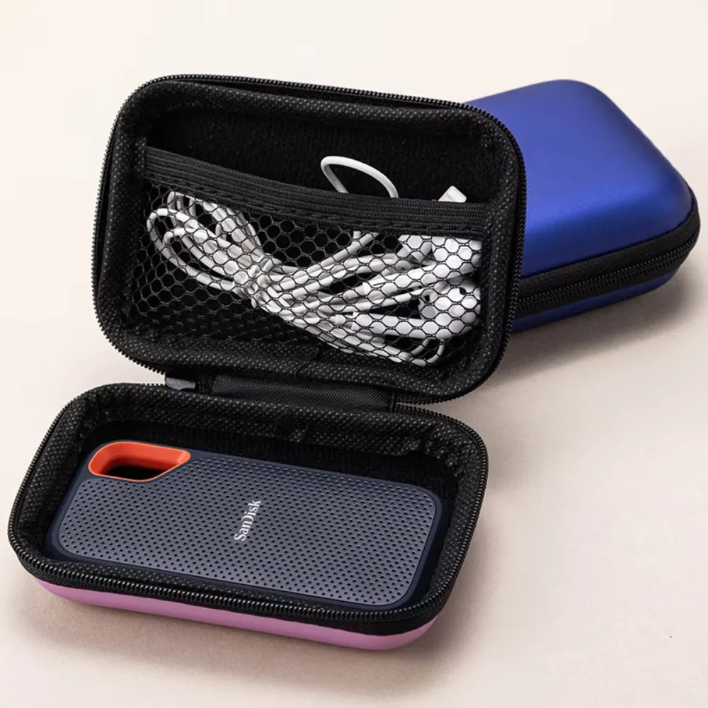 Hard PU Case for SanDisk PSSD /E30 /E60 / E61 250GB / 500GB / 1TB / 2TB V2 Extreme Portable SSD SDSSD Carrying Storage Bag