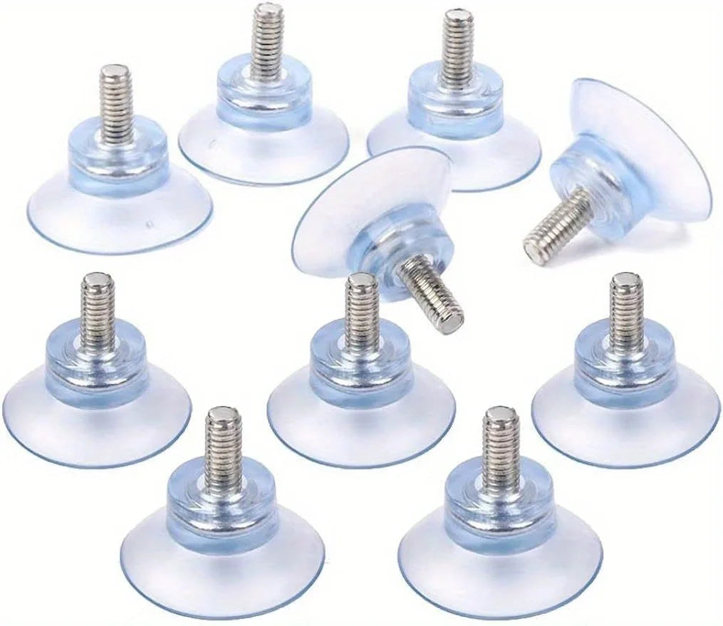 10Pcs M6 Environmentally Friendly PVC Transparent Suction Cups with Screws Replacement Parts for Glass Table Top Suction Cups
