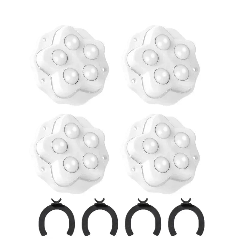 4Pcs Brake-operated Self Adhesive Caster,Heavy Duty 5 Beads Load-bearing,Universal 360° Rotating Wheel,No Noise Furniture Pulley