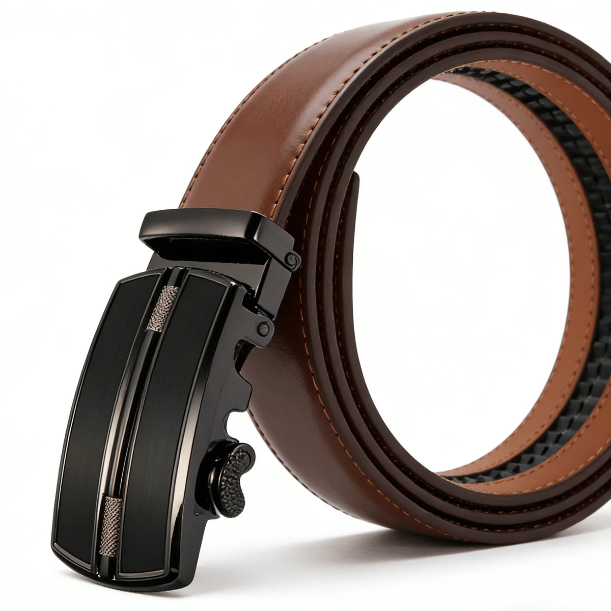 Men's Automatic Genuine Leather Luxury Belt Metal Automatic Buckle Male Waistband Designer High Quality Black Brown Waist Belts