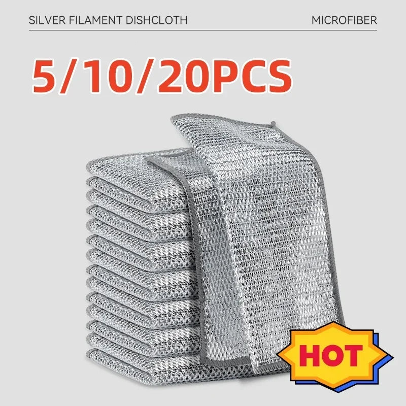 1/5/10/20/30/40pcs single-layer silver-threaded wet wipes, household kitchen stove dishwashing cloths