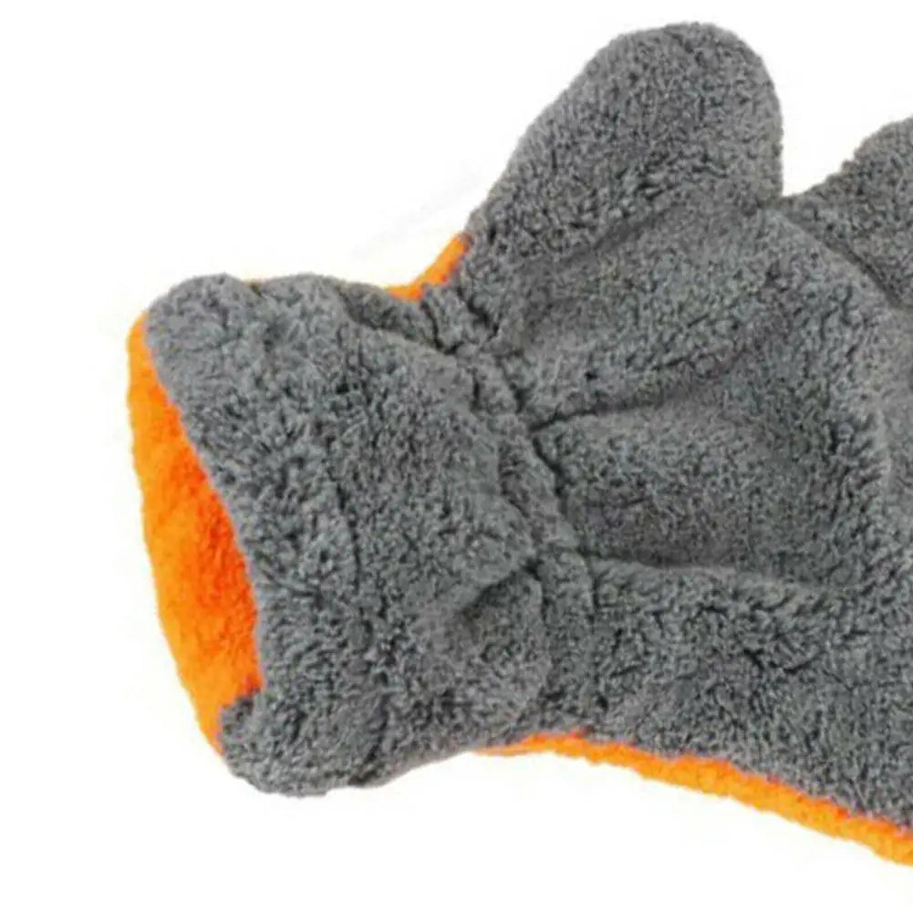 Premium Double-Sided Coral Fleece Car Cleaning Gloves cratch-Free Wash Mitts Five-Finger Design for Car Glass Wheels Cleaning