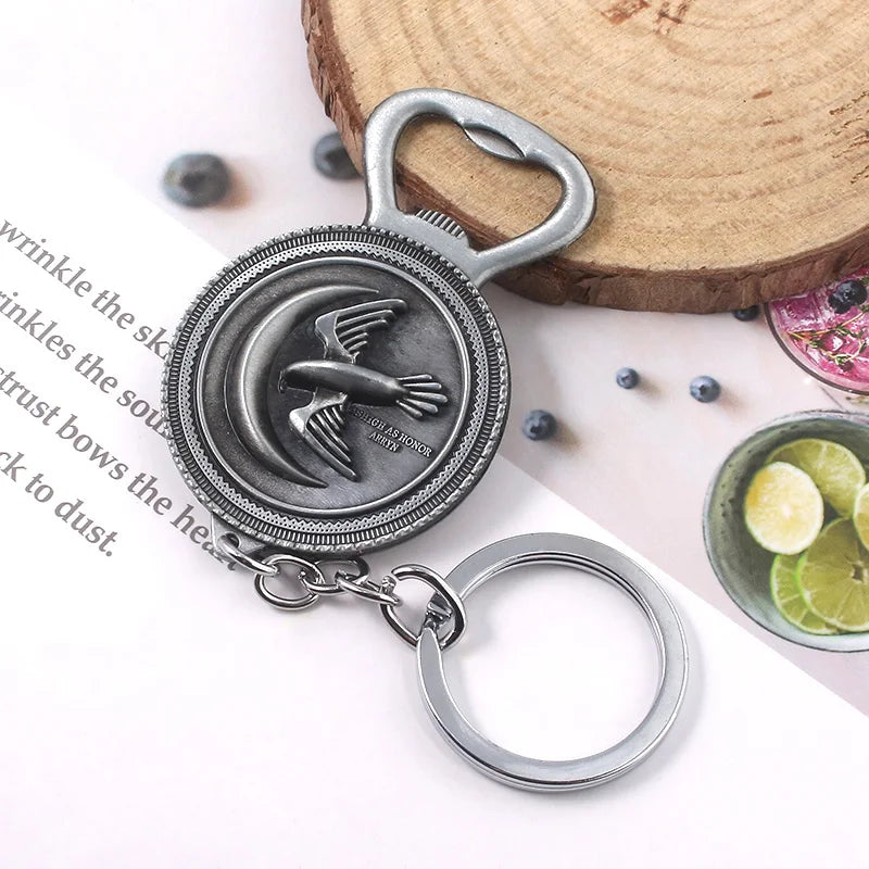 Classic Movie Dragon Shape Keychain Wolf Head Pendant Fashion Trend Bottle Opener Keyring for Fan Collectible Accessories