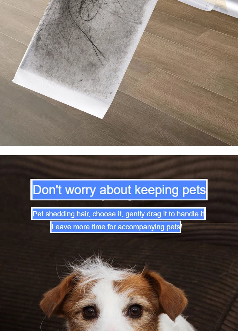 100PCS Electrostatic Precipitator Paper Disposable Cloth Mop Replacement Head for Cleaning Pet Hair and Dust