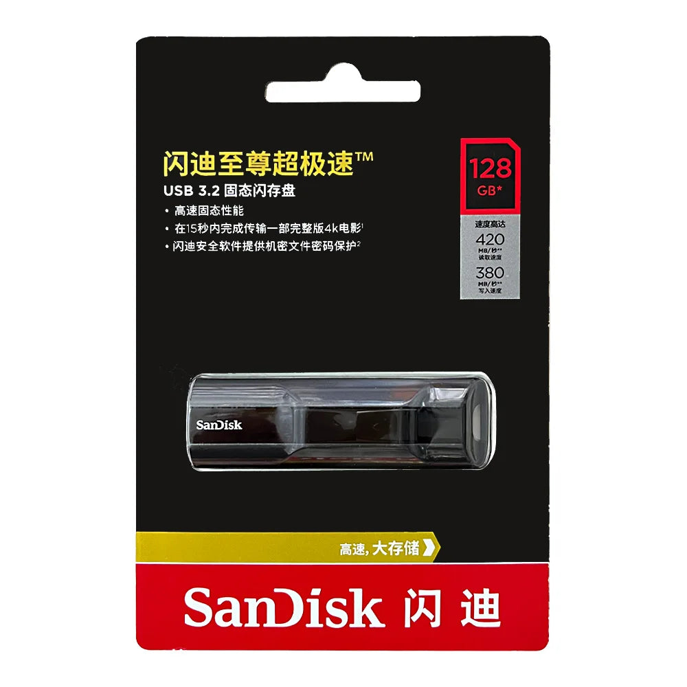SanDisk Extreme PRO USB 3.2 Solid State Flash Drive 128GB 256GB 512GB 1TB USB 3.2 Gen 1 SDCZ880 Blazing-fast Performance U Disk
