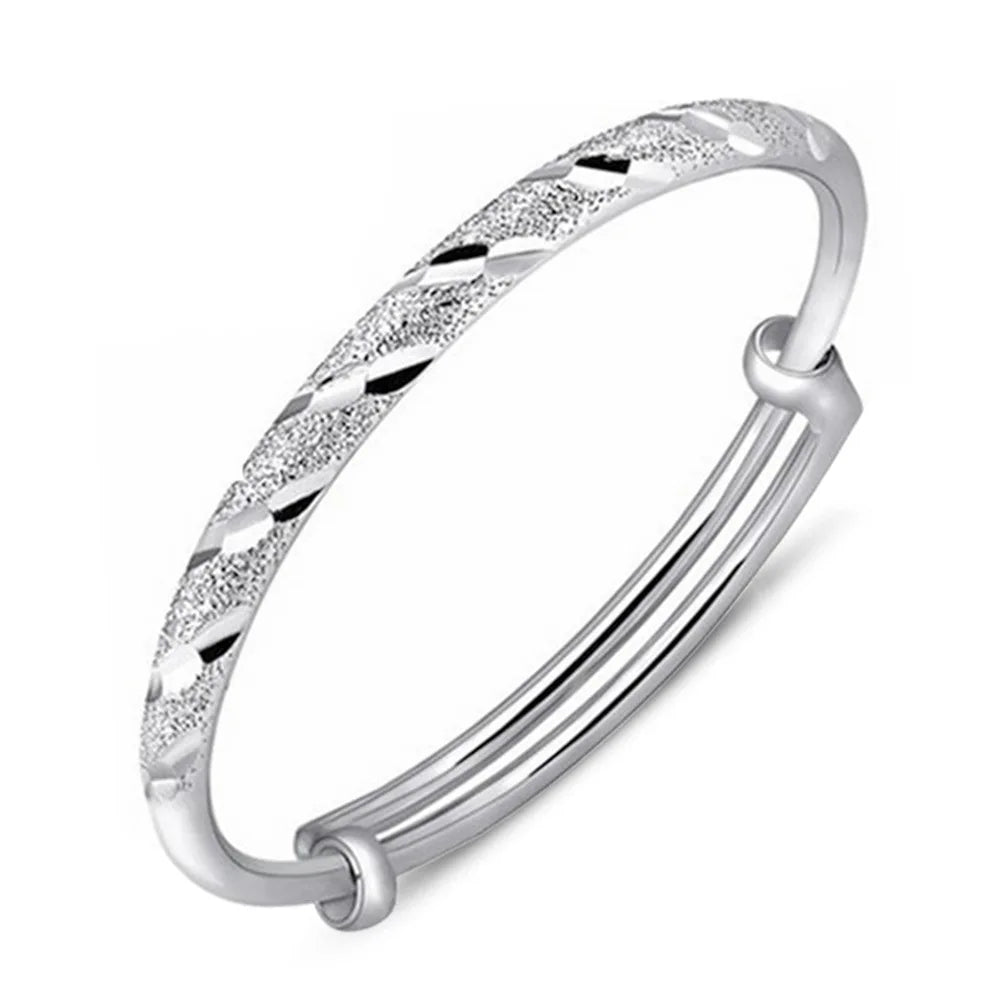 925 Silver Bracelet For Women men Fashion Wedding Party Cute Lady Handmade weaving Jewelry adjustable Grinding sand