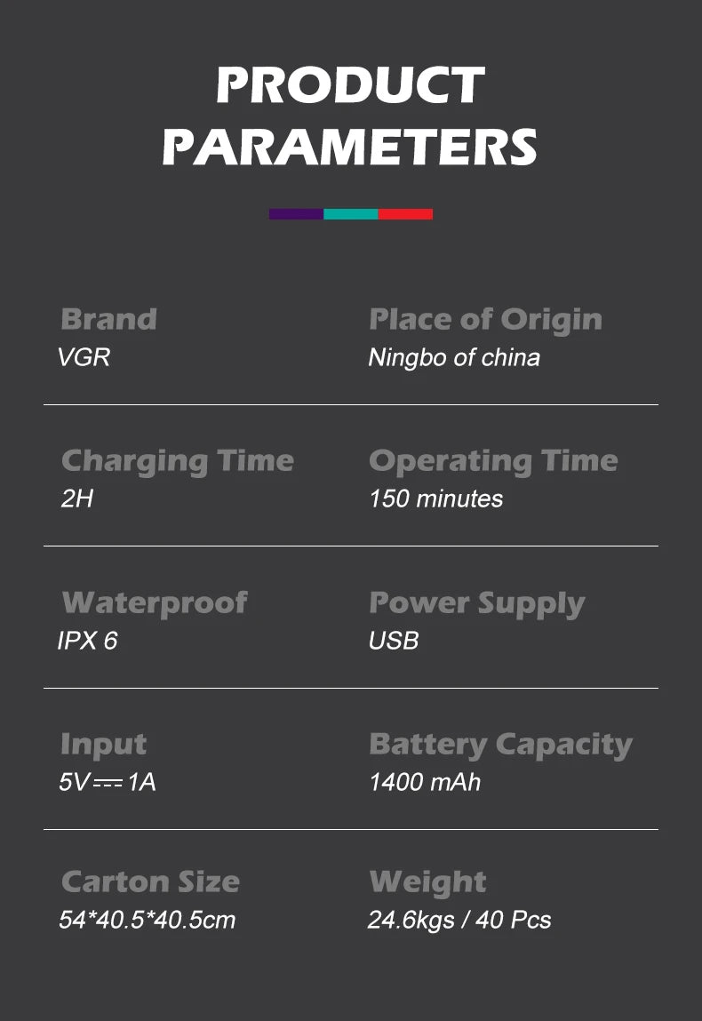 VGR Men's Razor IPX6 Body Wash Professional Intelligent Digital Display Multi-Functional Shaving Sculpting Hair Trimmer V-357