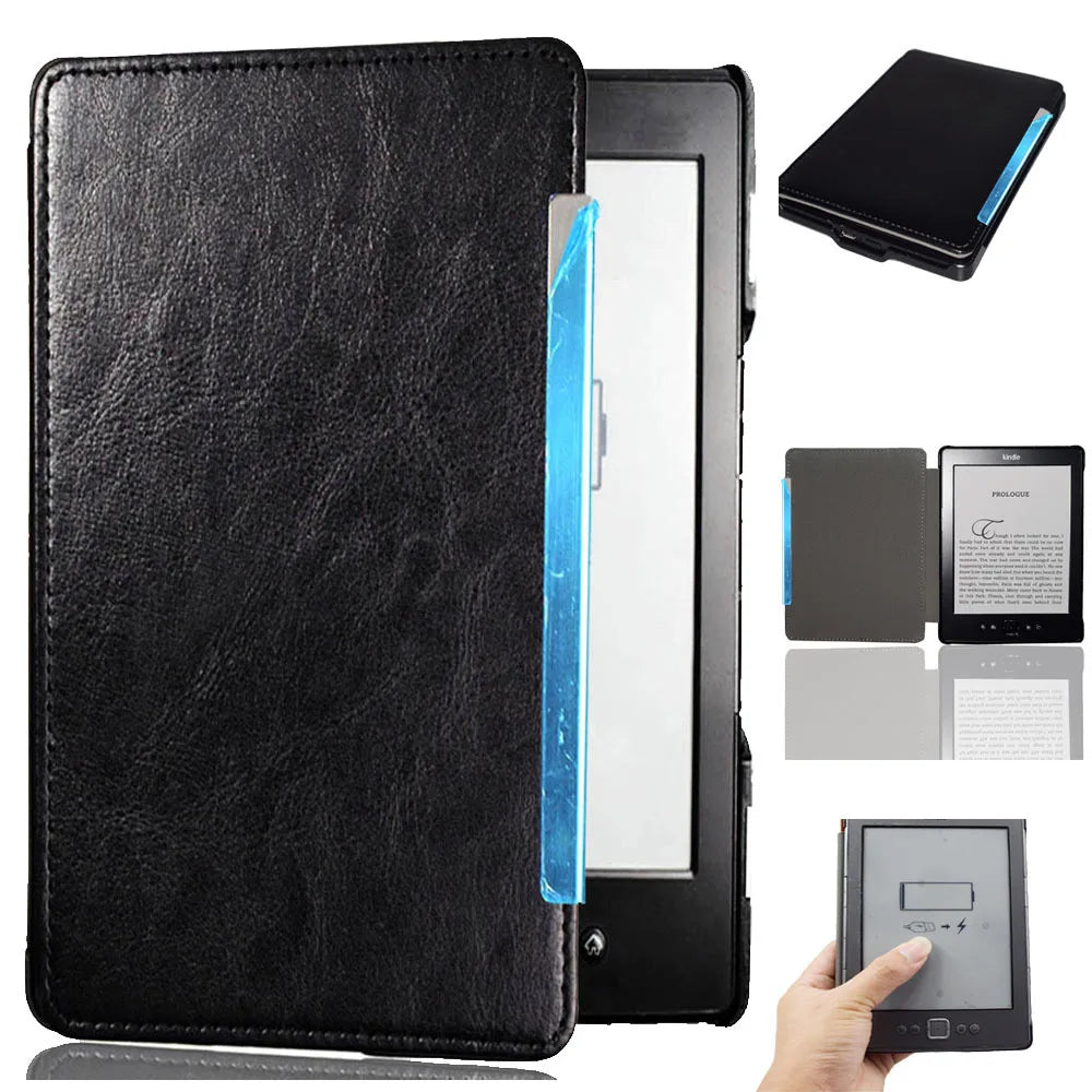 Case For Kindle 4 4th Kindle 5 5th 6" Ebook Model D01100 Magnet Closured Leather Cases Pouch Kindle4 Shell