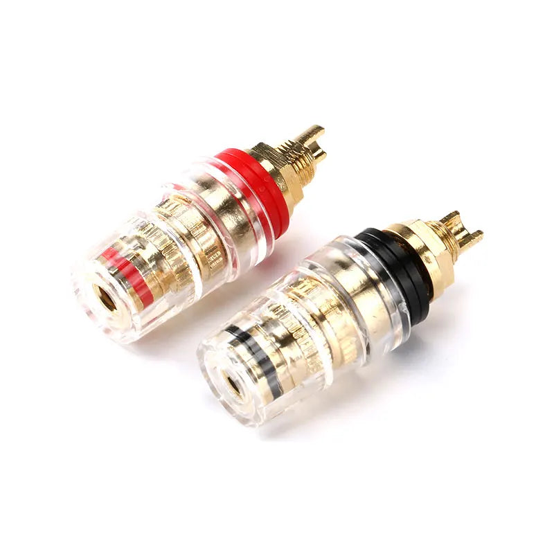 8MM Pure copper gold-plated transparent crystal banana socket speaker amplifier binding post audio speaker wire fixed terminal