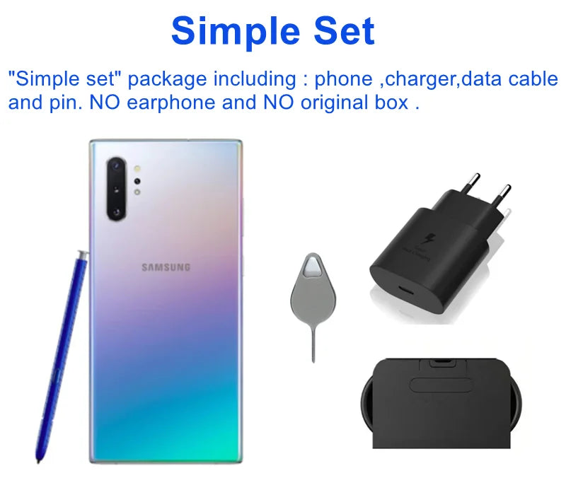 Samsung Galaxy Note10+ Note10 Plus 5G N976U N976B 256/512GB 12GB 6.8" AMOLED Octa Core Original 5G Mobile Phone