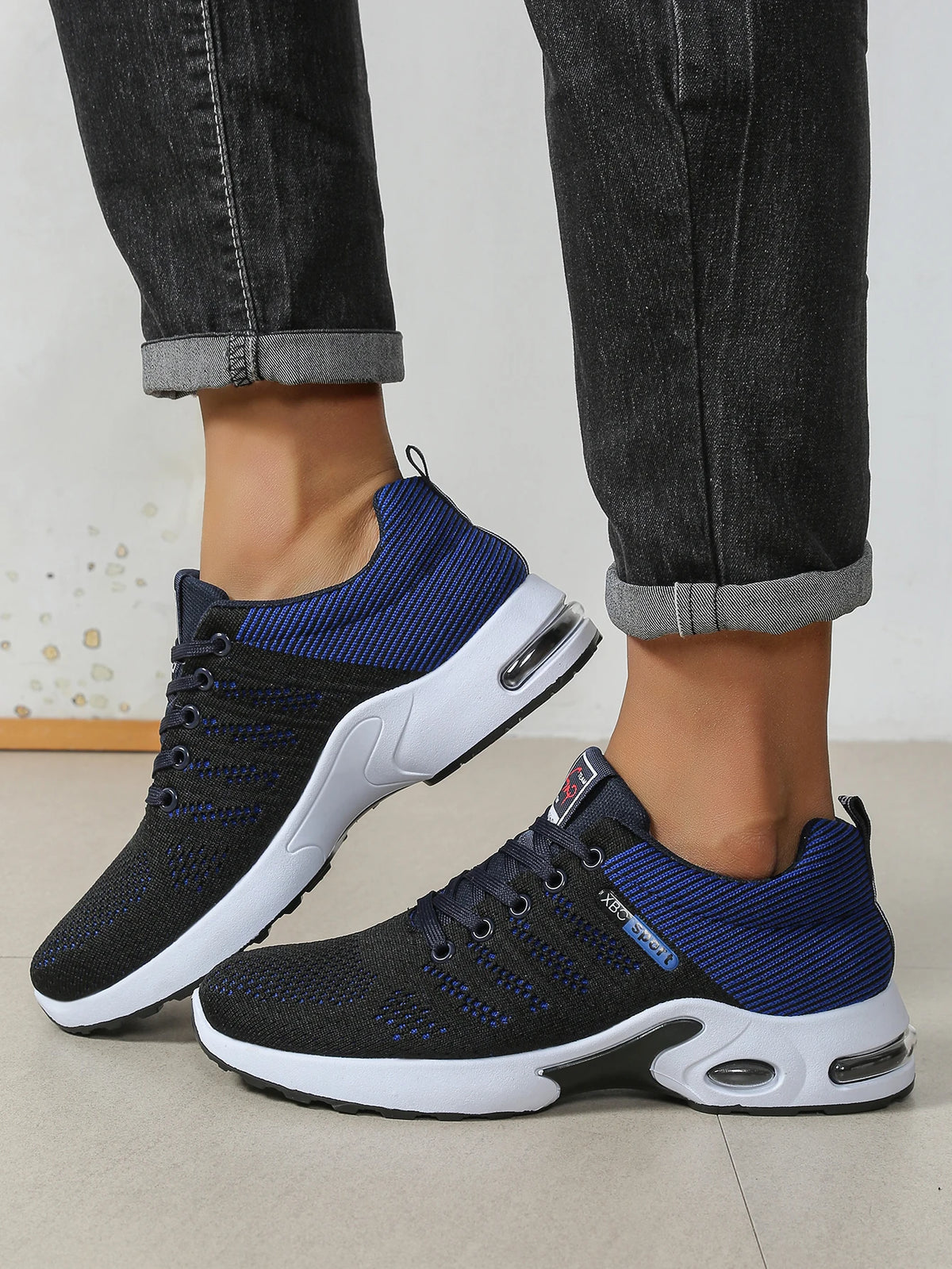 Men's Casual Sneakers Breathable Mesh Lace Up Versatile Lightweight Soft Sole Daily Walking Running Footwear For Outdoor Wear