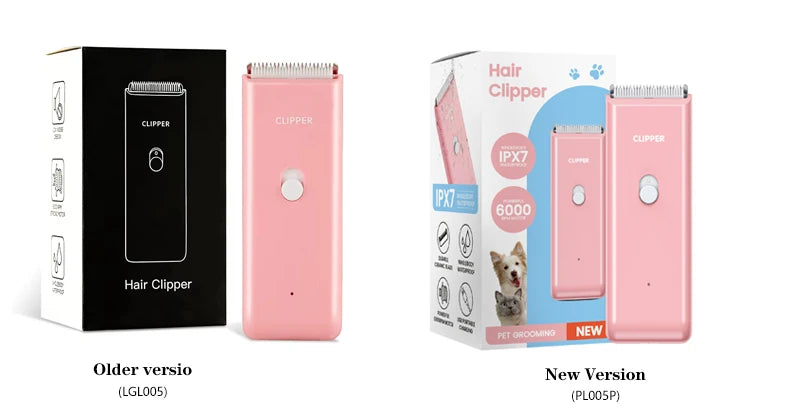 Pet Hair Clippers for Cats Dogs, Low Noise Waterproof Wireless Grooming Trimmers for Pet Salon, Optional Replacement Blades