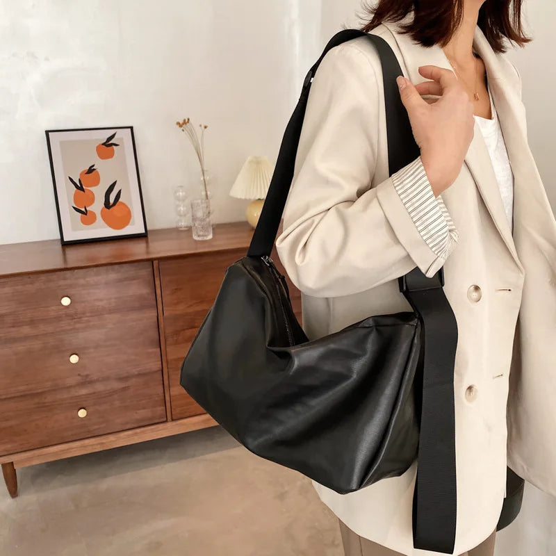 Tilorraine women bag leather large capacity single shoulder bag PU female versatile messenger bag retro style crossbody bag