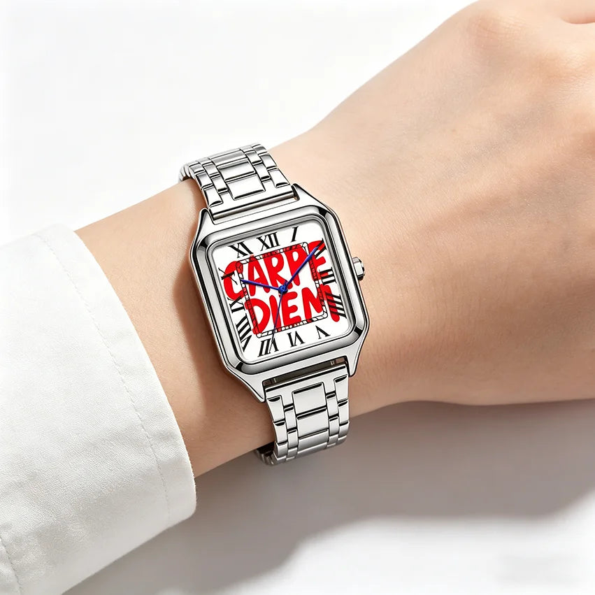 2026 New Creative "Time Is Money" Men's Watch Square Luxury Quartz Watch Graffiti Dial Streetwear Relogio Masculino Hip Hop