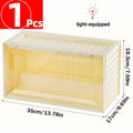 Smart Light Sensor Transparent Toy Cabinet - Drawer Organizer for Collectibles, Dustproof Display with Auto-On Light