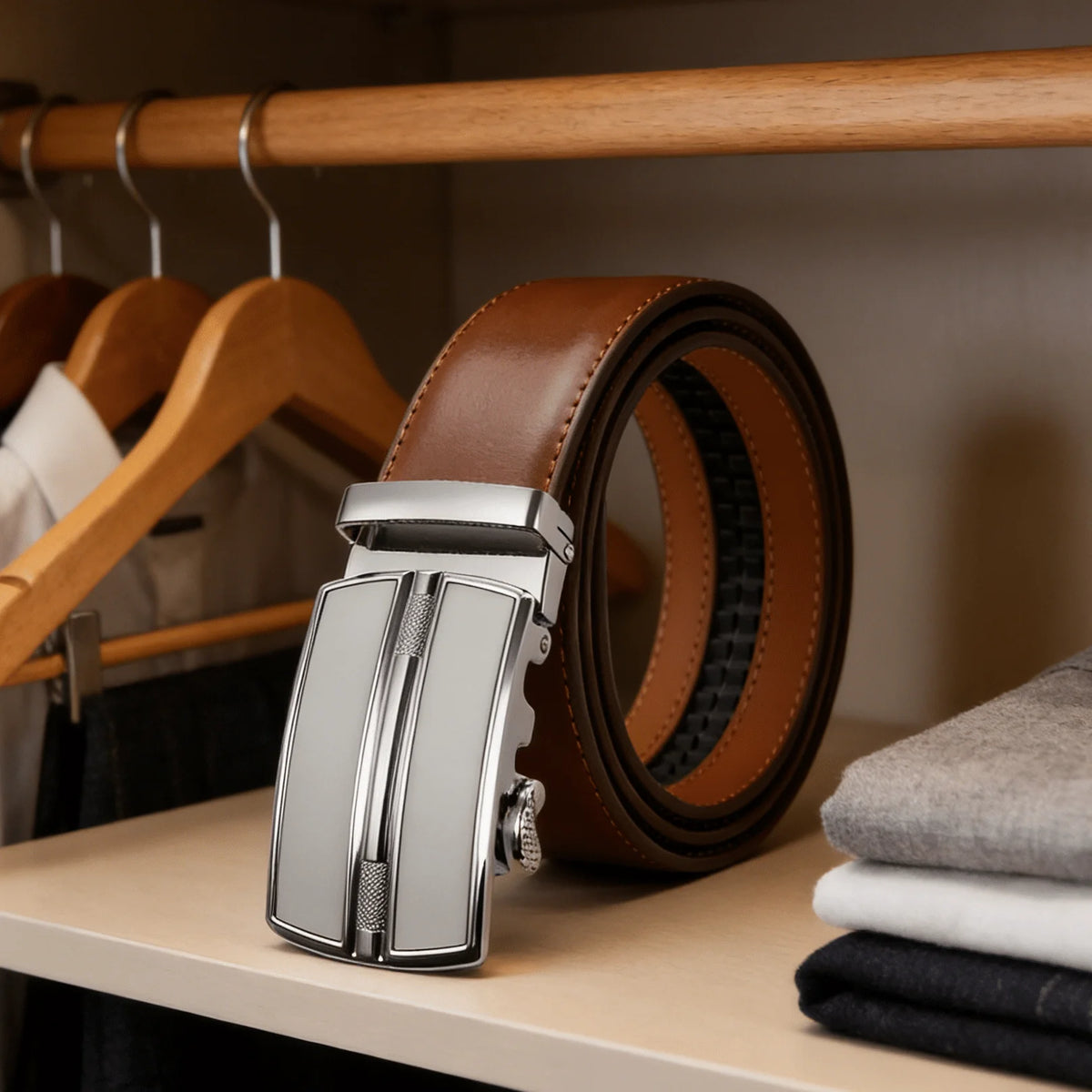 Men's Automatic Genuine Leather Luxury Belt Metal Automatic Buckle Male Waistband Designer High Quality Black Brown Waist Belts