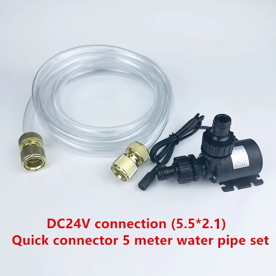 12V Submersibles Water Pump 800L/H 5m DC24V Solar Water Pumps With Water pipe quick connector for Touring RV Fountain Aquarium