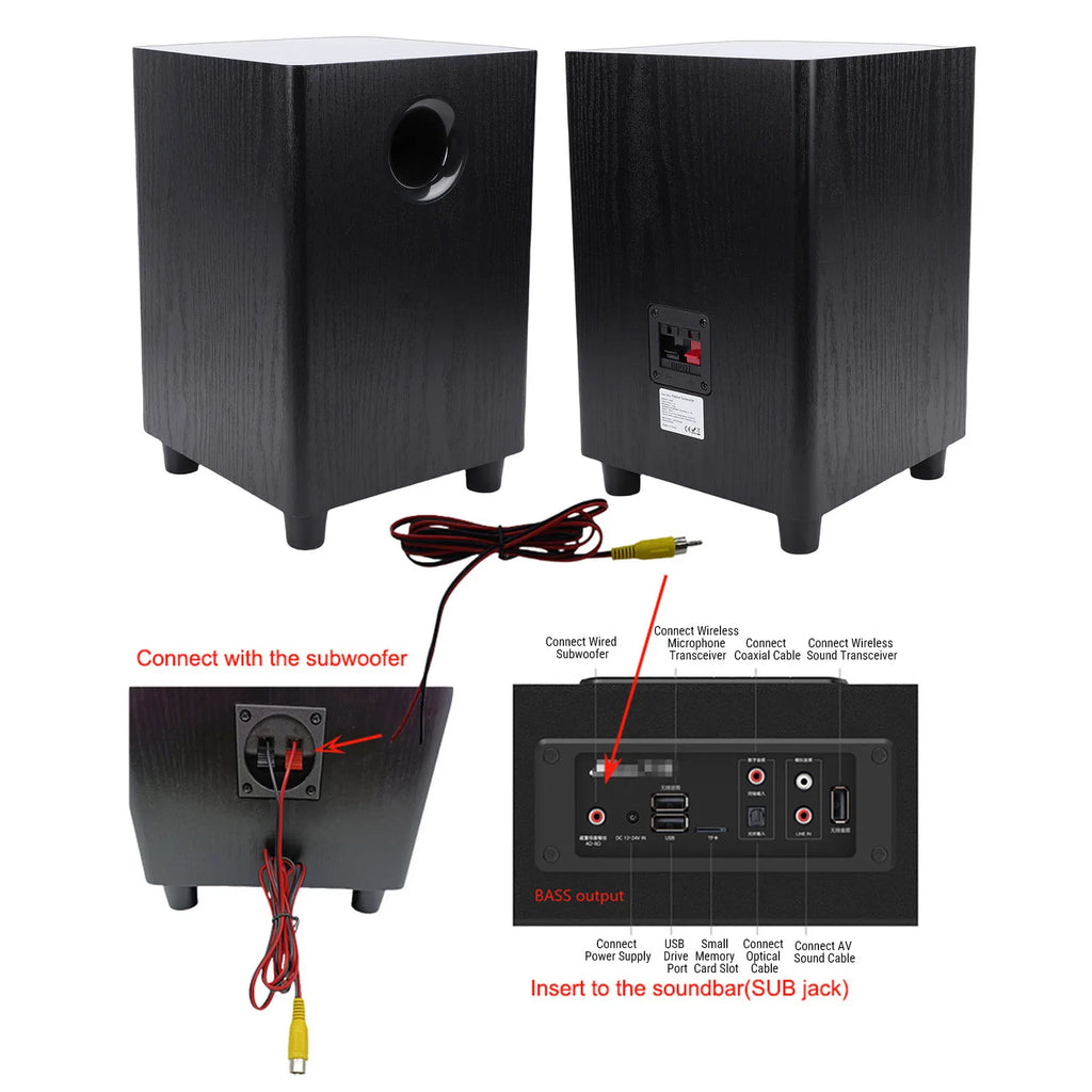 100W Home Subwoofer 6.5 Inch Independent Passive Subwoofer Speaker Plug and Play for Home Theater Party Home Theater Subwoofer