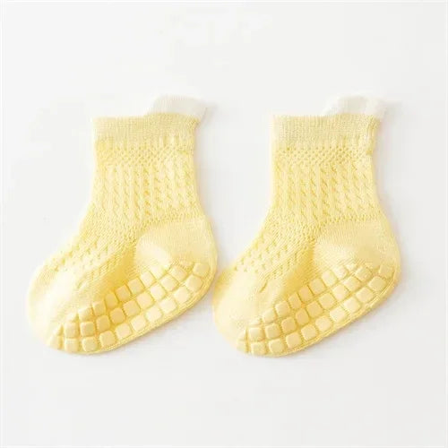 3pairs/lot 6 Colored Of Net Eye Non-slip Baby Girl Sock Hollow-out Breathable Thin Infant Girl Cotton Socks Children's Socks Kit