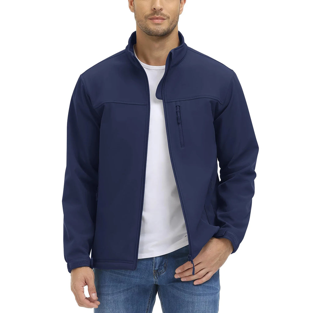 TACVASEN Blusão Impermeável para Homem Caminhada Outdoor Fecho Completo Corta-vento Forro Polar Quente Outono Inverno Trabalho Casaco Casual