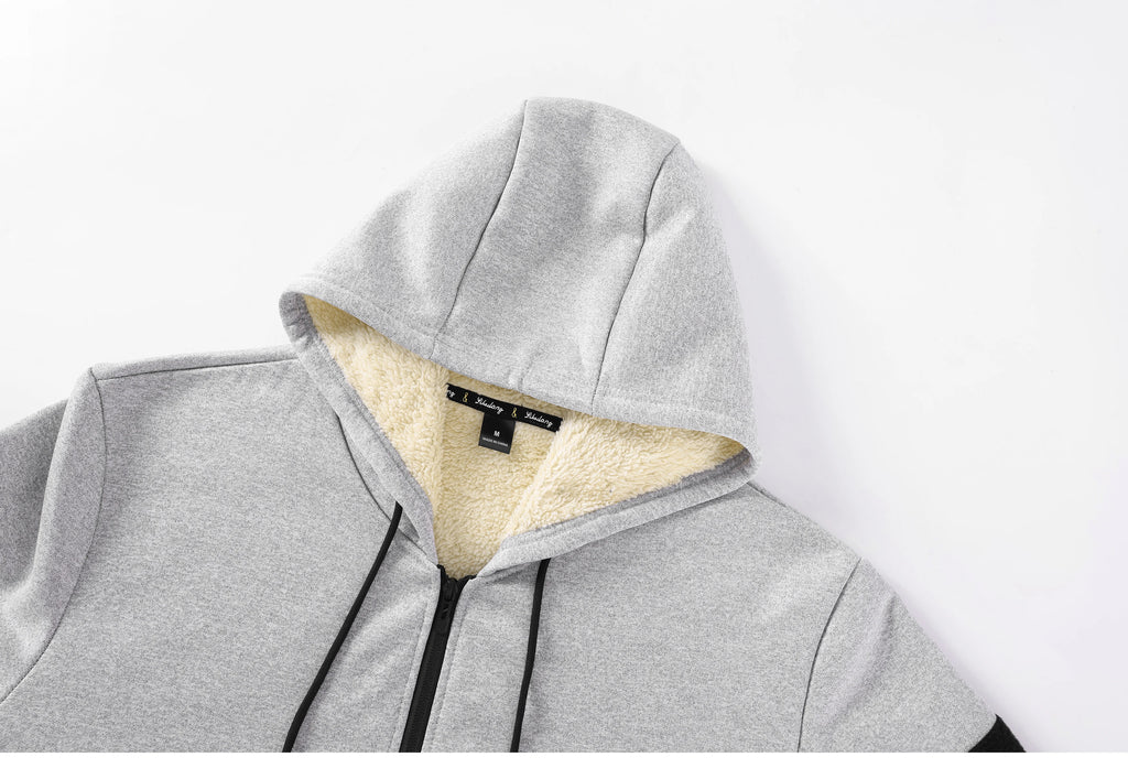 Winter Fleece Jacket Men's Casual Thickened Wool Jacket Warm Zipper Hoodies Cardigan Sports Long Sleeve Sweatshirts Hooded Coat