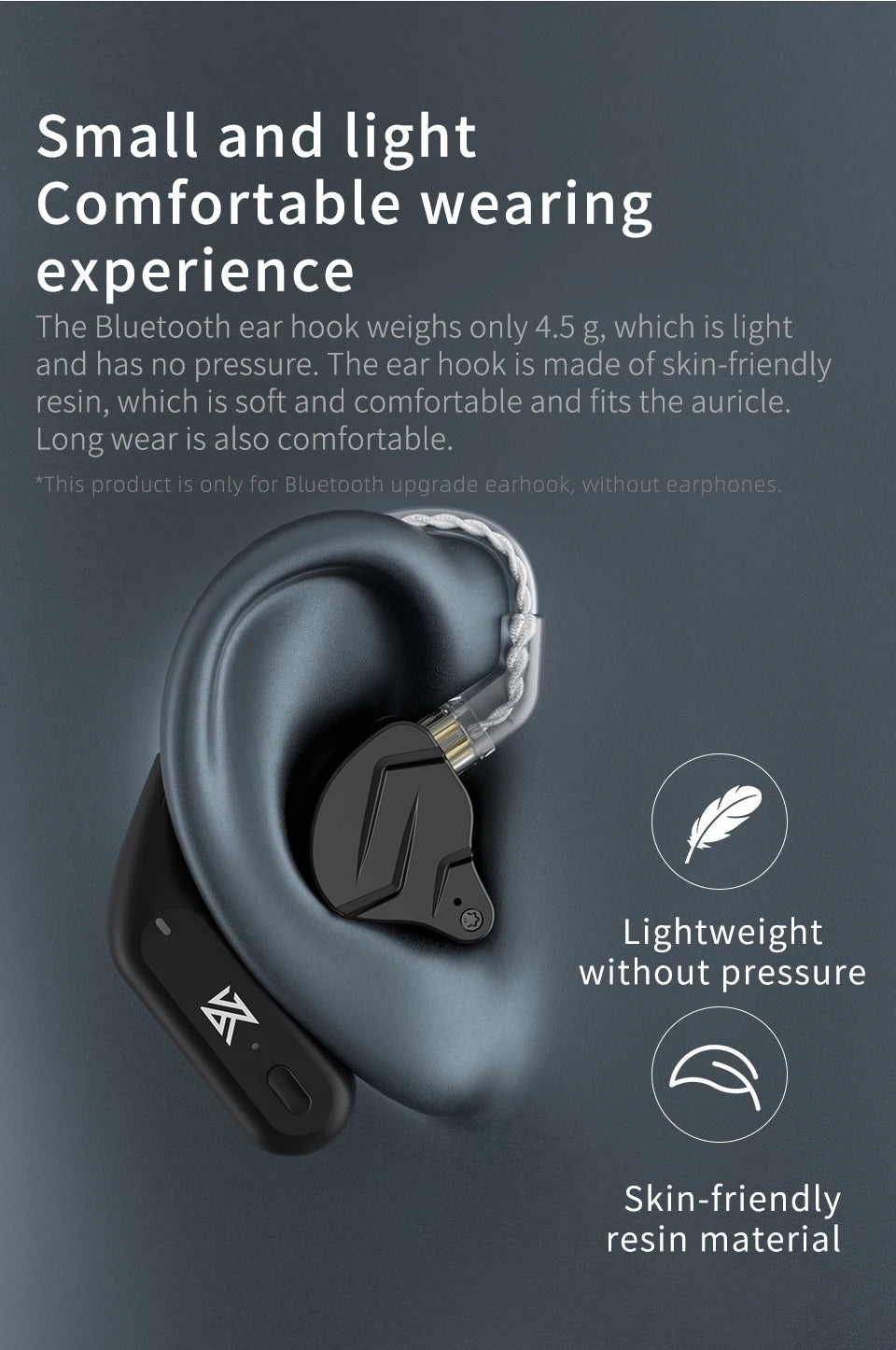 KZ AZ09 Bluetooth 5.2 Wireless Upgrade Cable  HIFI Wireless Ear Hook With Charging Case For KZ TRN CCA Earphones Headset