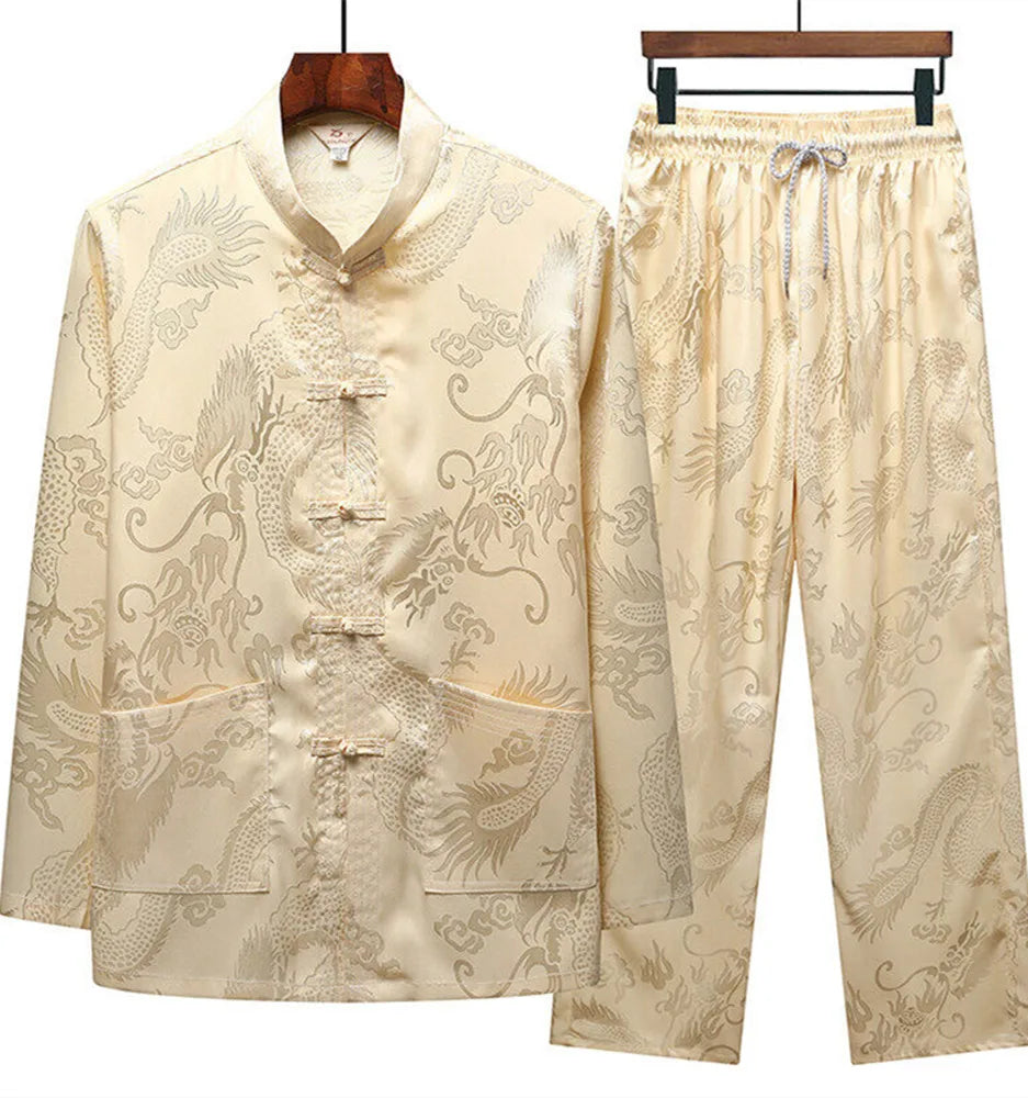 Shirts + Pants 2026 summer long sleeve Sportswear Men's Casual Sets Man Fashion Chinese style men shirts and trousers size M-4XL