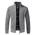 Cardigã de homem quente para outono/inverno, camisolas de lã, casacos com fecho completo, camisola de malha de marca de luxo com corte justo, camisola americana