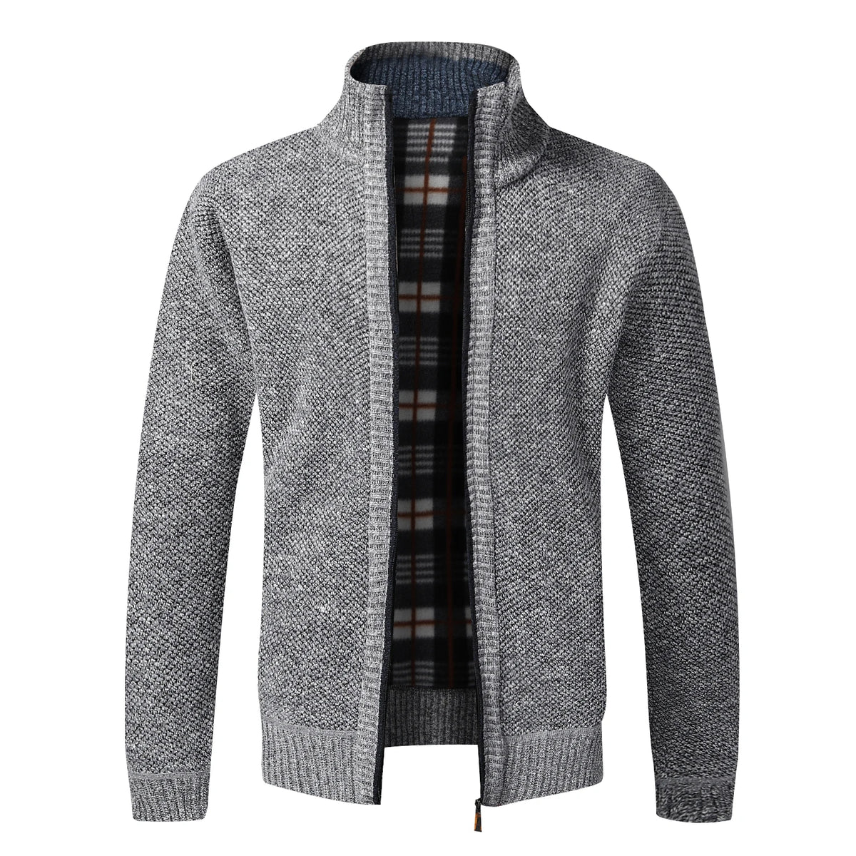 Cardigã de homem quente para outono/inverno, camisolas de lã, casacos com fecho completo, camisola de malha de marca de luxo com corte justo, camisola americana