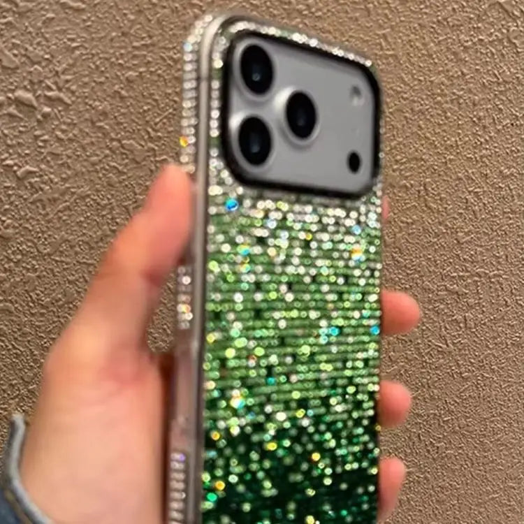 Luxury Bling Glitter Diamond Gradient Phone Case For iPhone 17 Pro Max 16 15 14 13 Pro Max Rhinestones Shockproof Bumper Cover