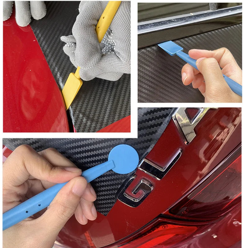 Kit de ferramentas para vinil autocolante, espátula magnética flexível, micro espátula, raspador de cantos e ferramentas para ranhuras curvas para instalação de películas em veículos com contornos