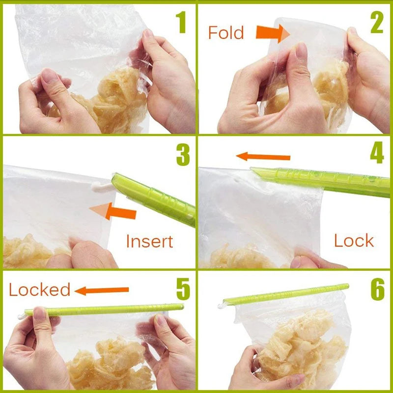 Bag Clip Food Snack Bag Sealing Clip Sealing Stick Food Preservation Sealer Reusable Kitchen Storage Organizer
