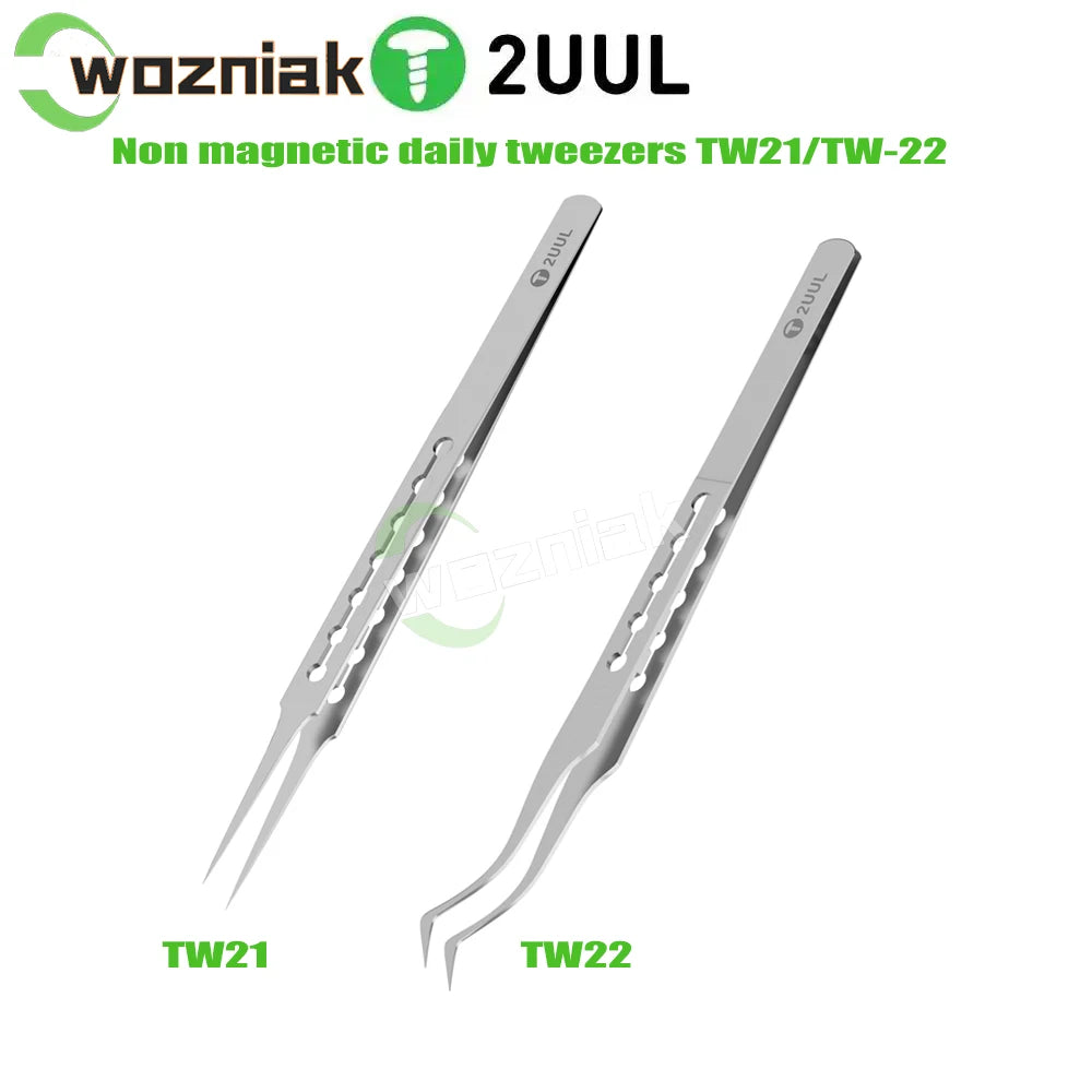 2UUL TW21 / TW22 Tweezer For Mobile Phone Non-magnetic High-Precision Flying Wire Tweezers Super Hard Extra-point Tweezers