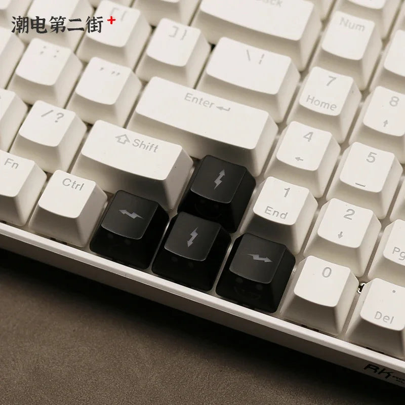 4Pcs Keycaps Lightning Baby Translucent Personalized  Mechanical Keyboard Keycaps ABS OEM Height WASD Arrow Keys Additional Keys