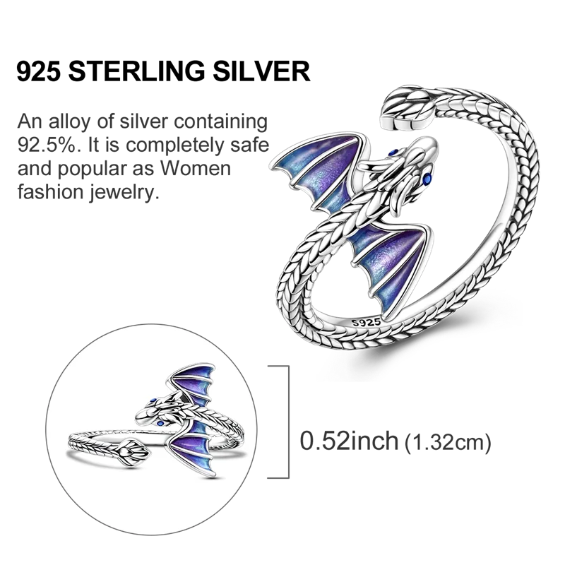 925 Silver Open Ring Sunflower Bee Star Eternal Love Jewelry Women's Wedding Gift