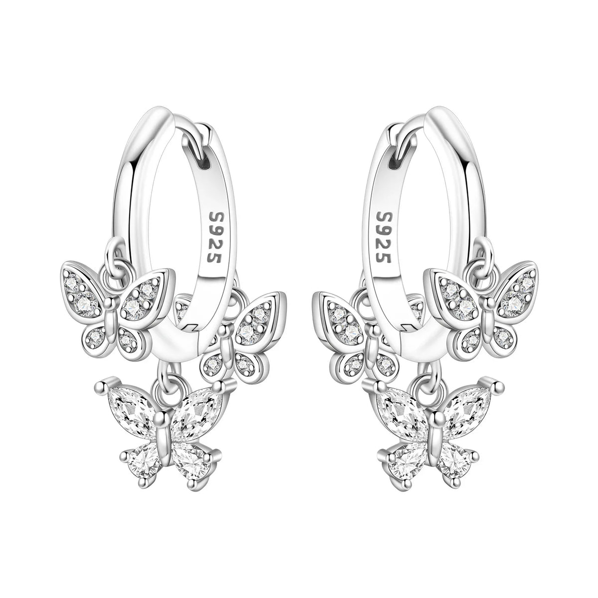Orstarry 925 Sterling Silver 18k Golden Butterfly Insect Drop Earrings Women Earrings Birthday Party Jewelry Fine Original Gifts