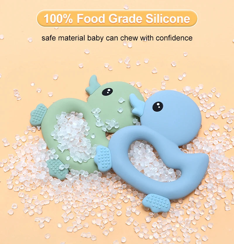 1PCS Baby Teether Toys Cartoon Duck Silicone Teether For Baby BPA Free Teething Chewing Toys Soft Teether Baby Accessories