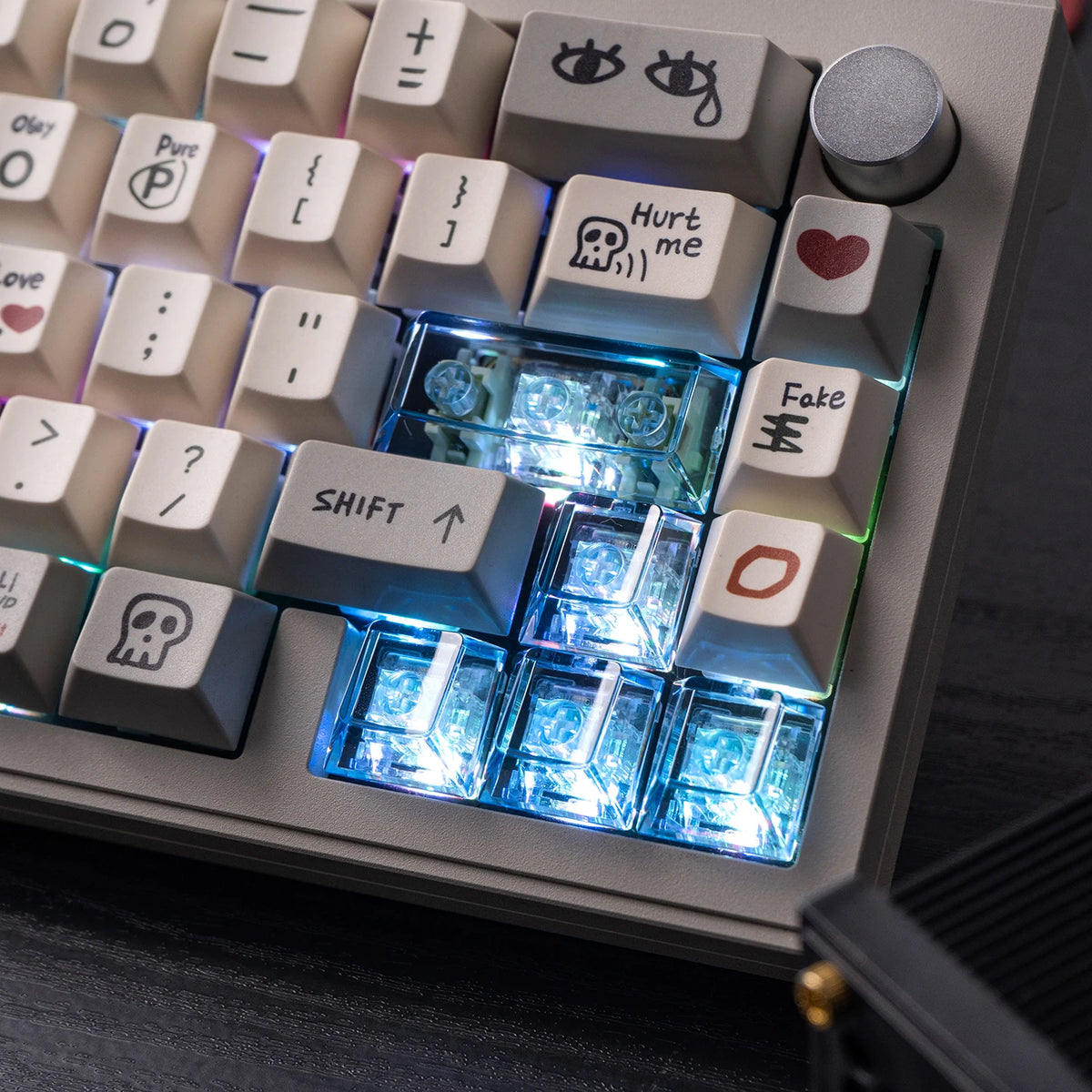 Red Transparent Keycap 10 Key Cherry Profile PC Keycap Space Bar 6.25U ESC Enter Shift Key Custom Keycap for Mechanical Keyboard