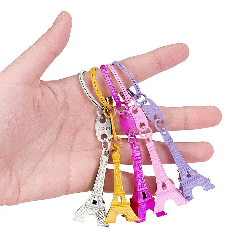 20Pcs Paris Retro Mini Eiffel Tower Model Cute Keychain Keyring Keyfob Gift