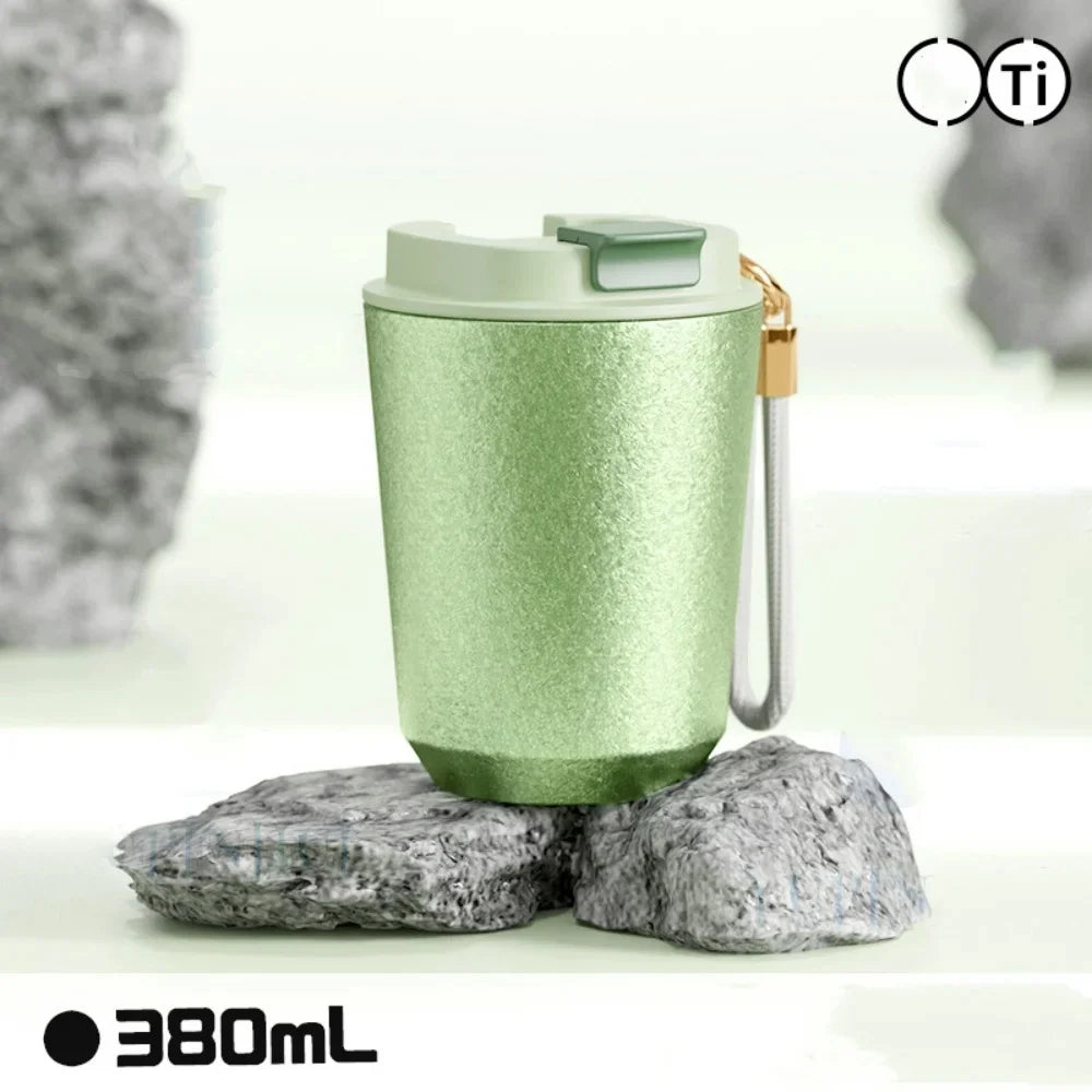 Titanium Liner Travel Coffee Mug Tumbler with Lid Reusable Insulated Thermal Cup Keep Cold Hot