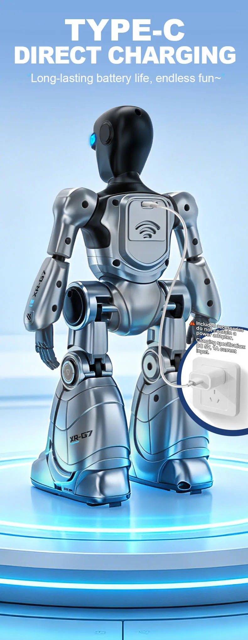 AI Smart Voice Robot Toy with Gesture Sensing & Smart Programming, Interactive Robot with Lights & Music, Perfect Gift for Kids