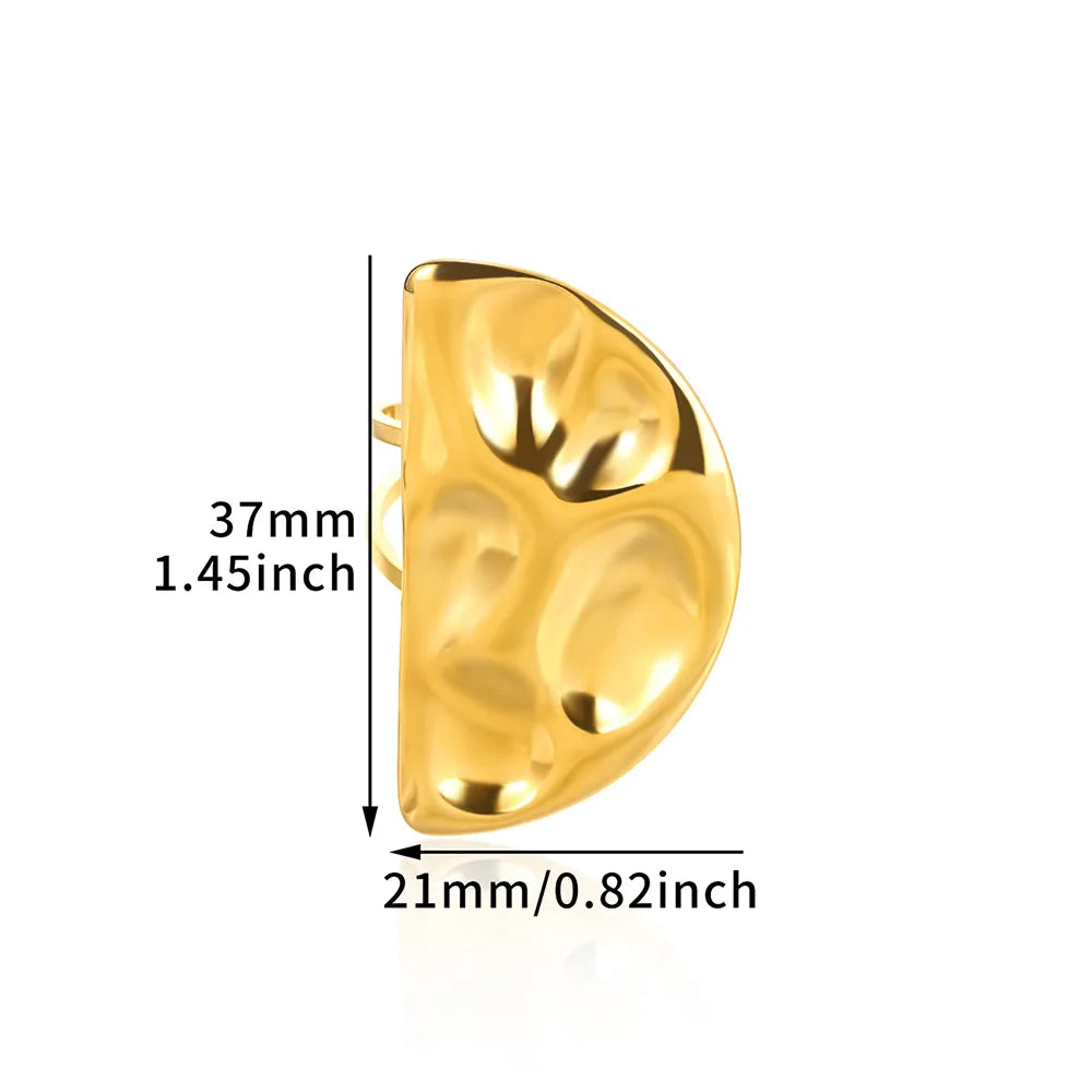 Punk Stainless Steel Daisy Ring For Women Men Fashion Gold Color Geometric Dragonfly Exaggerated Rings Love Jewelry Anillos Gift