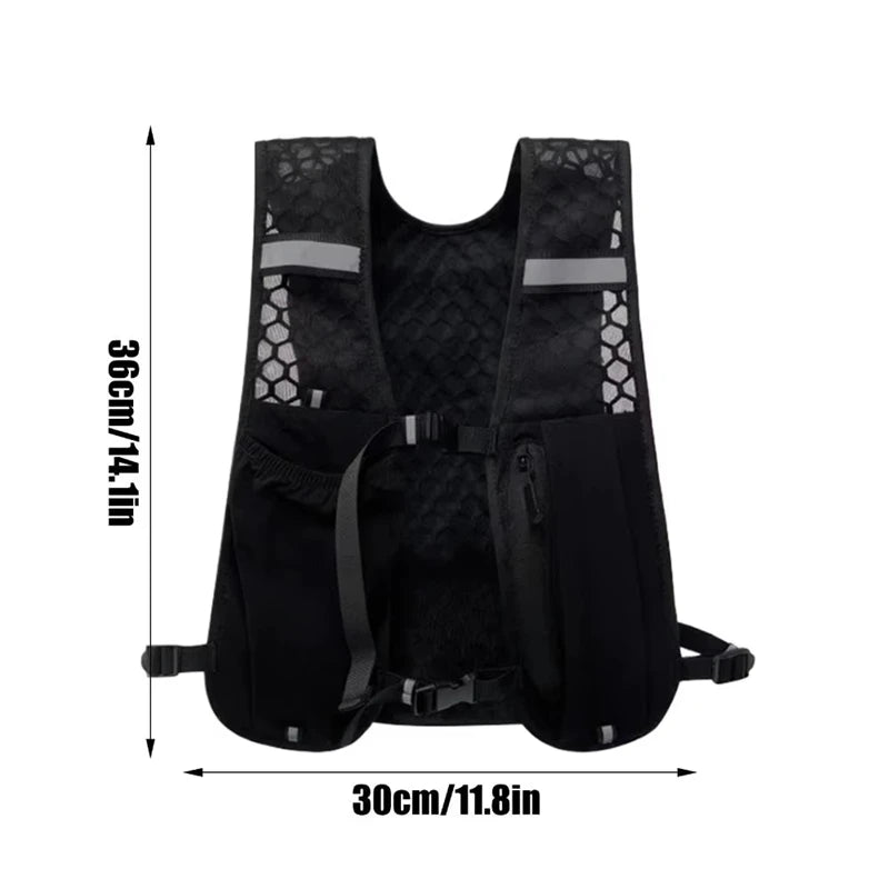 New Running Water Bottle Storage Vest Lightweight Running Vest Reflective Hydration Water Chest Pack With Phone Holder