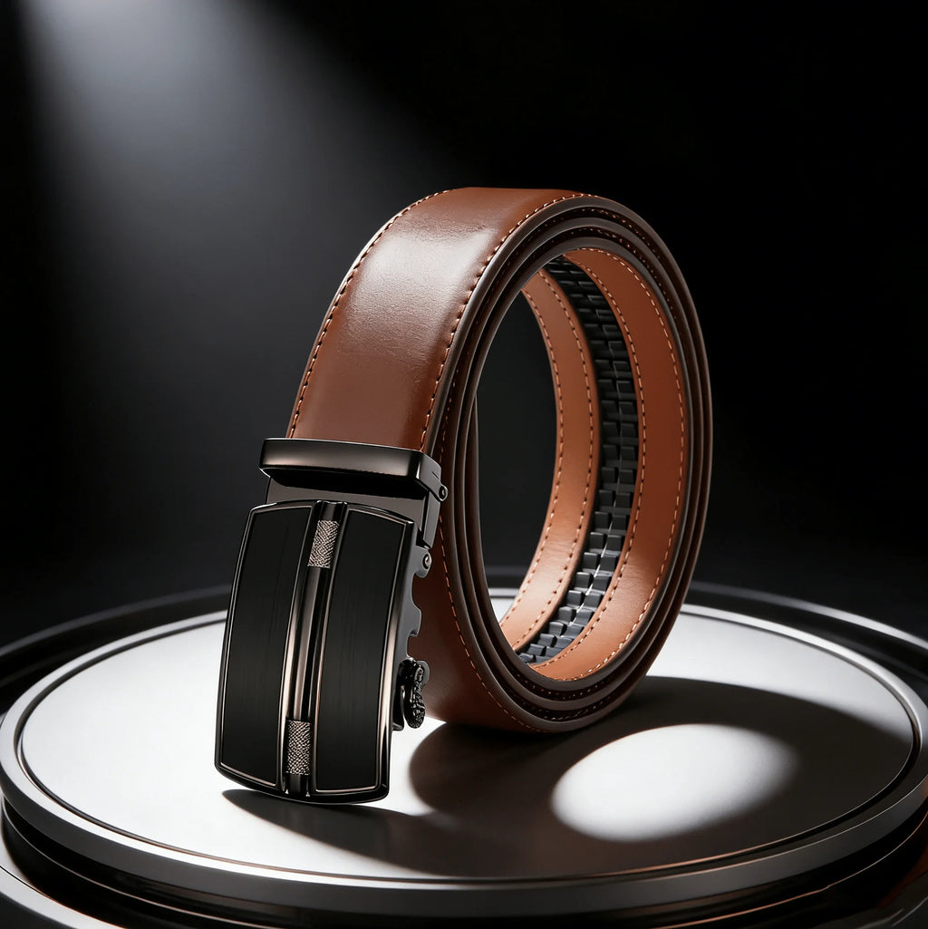 Men's Automatic Genuine Leather Luxury Belt Metal Automatic Buckle Male Waistband Designer High Quality Black Brown Waist Belts