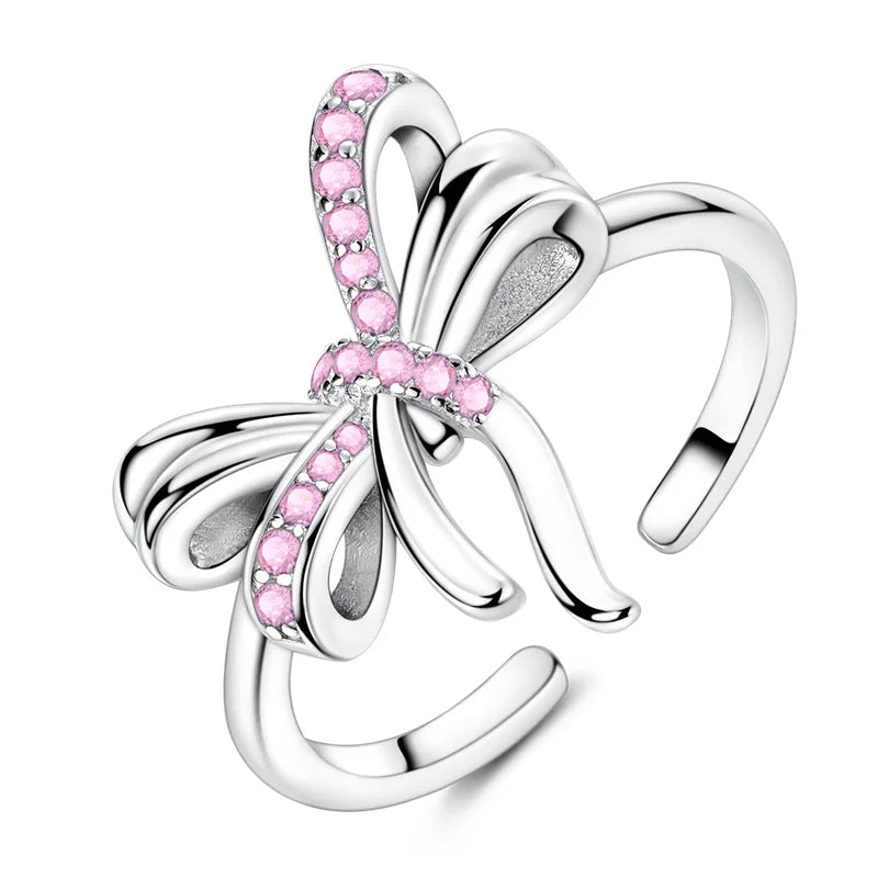925 Silver Open Ring Sunflower Bee Star Eternal Love Jewelry Women's Wedding Gift