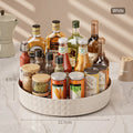 1Pc Kitchen Storage Spice Rack 360 Degree Rotating Cabinet Storage Rack Tray Cosmetic Storage Rack Non-slip Spice Round Rack
