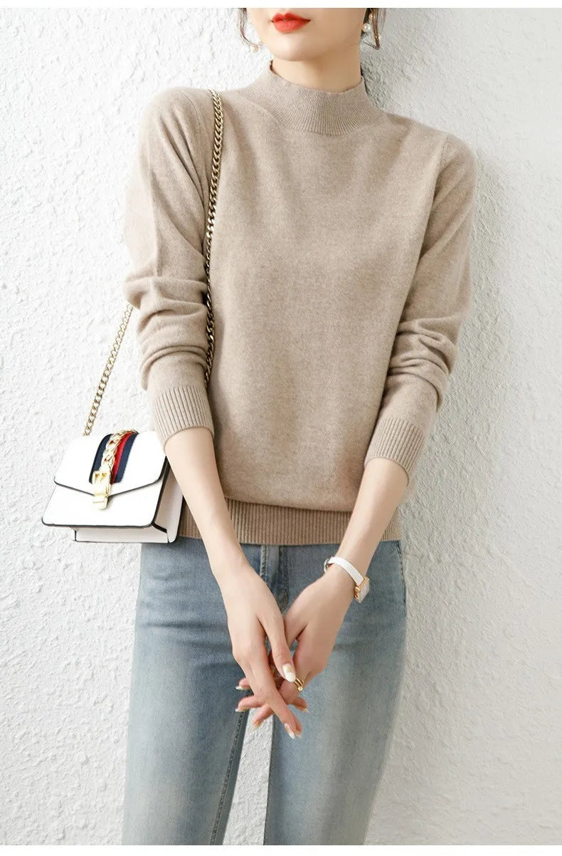 Autumn Winter Bottom Turtleneck Sweaters Women Fashion Chic Pullover Slim Long Sleeve Knitted Jumpers Soft Warm Pull Femme Top