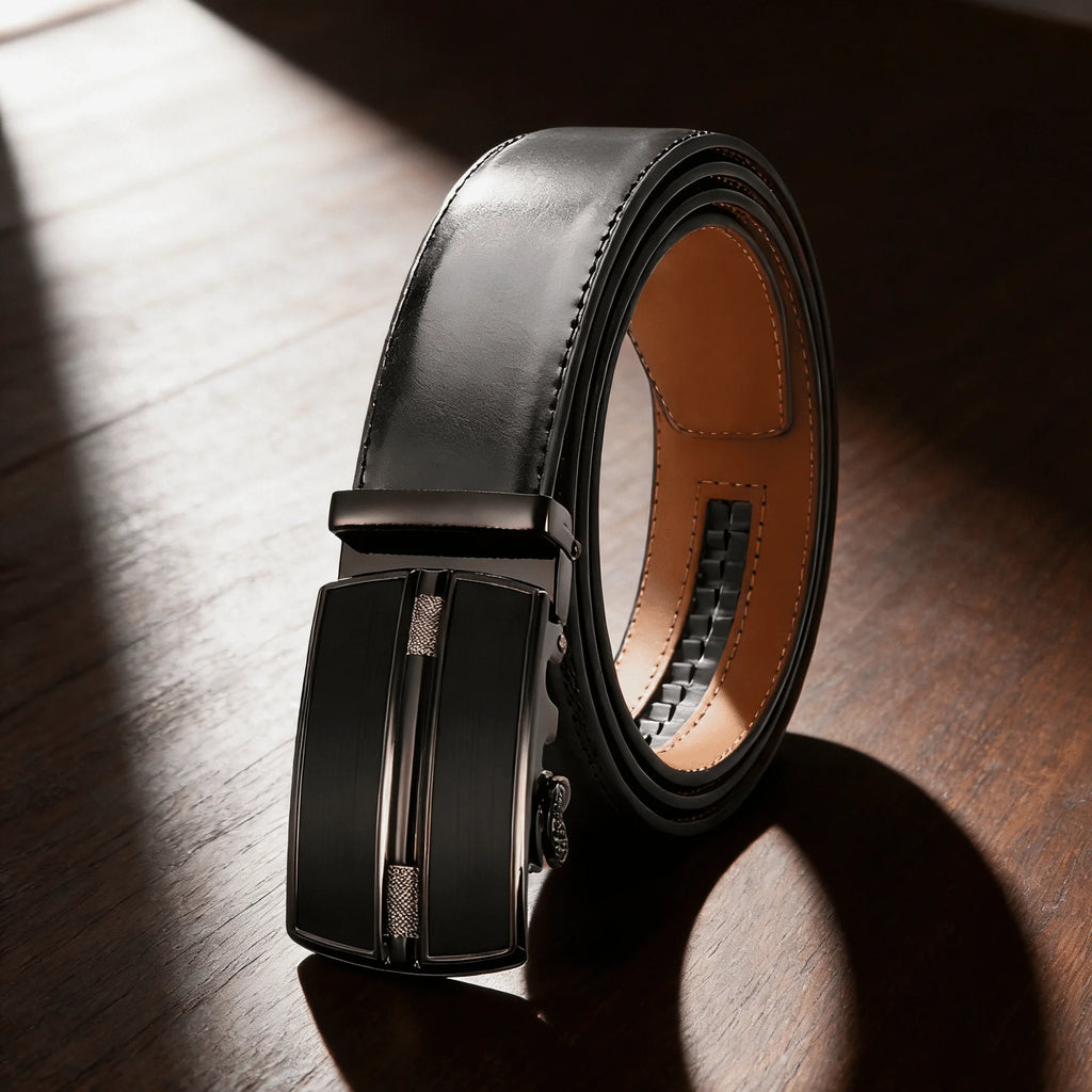 Men's Automatic Genuine Leather Luxury Belt Metal Automatic Buckle Male Waistband Designer High Quality Black Brown Waist Belts